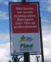 Baner informativo na Barragem do Bezerro