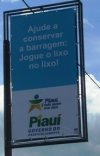 Baner informativo na Barragem do Bezerro
